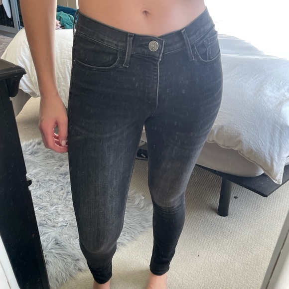 Black Mid-Rise EXPRESS Skinny Jeans